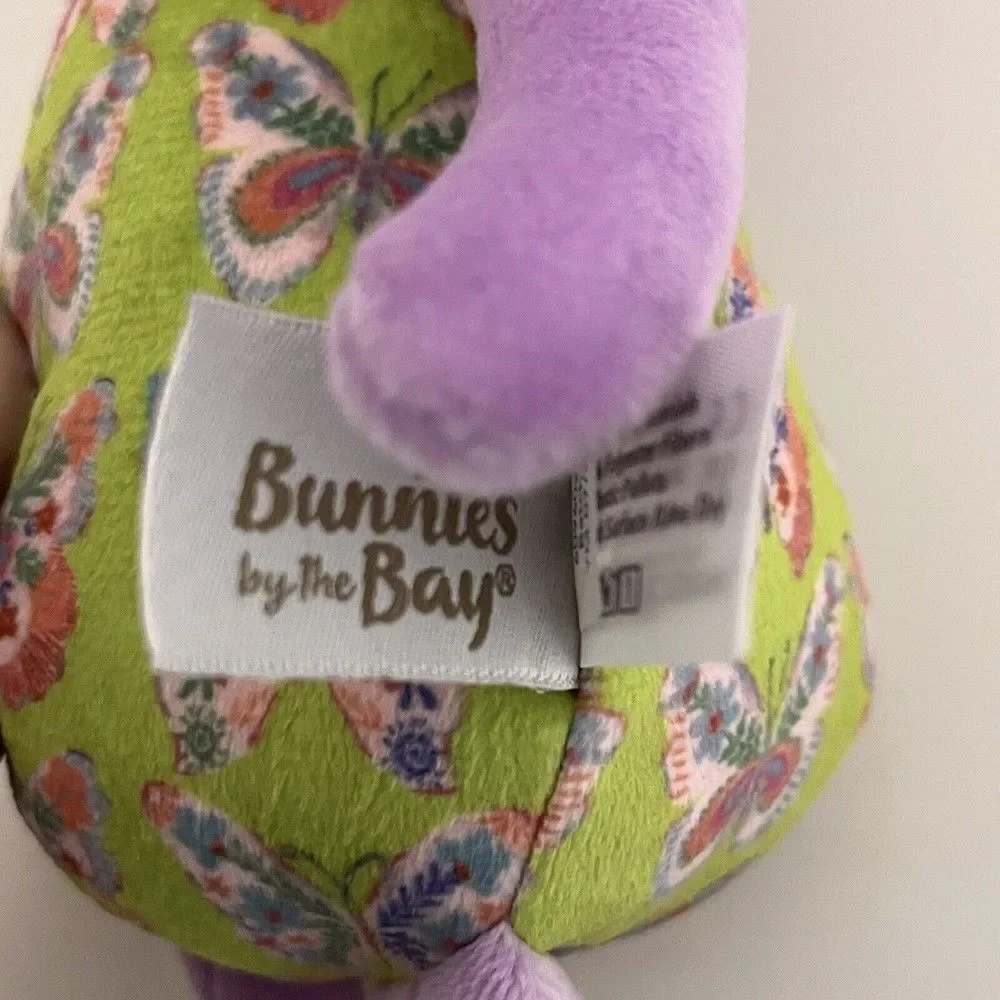 Bunnies By The Bay Bunny Rabbit Purple Green Plush Stuffed Animal Butterflies